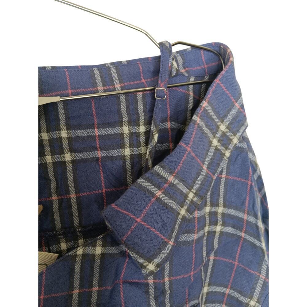 New Easel Los Angeles Oversized Off Shoulder Plaid Shirt Dress Cotton SZ M - Picture 5 of 16